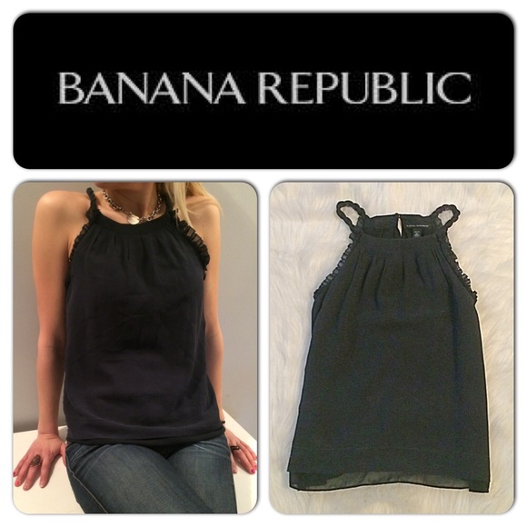 Banana Republic Tops - Banana Republic Navy Silk Sleeveless Top SZ.2P