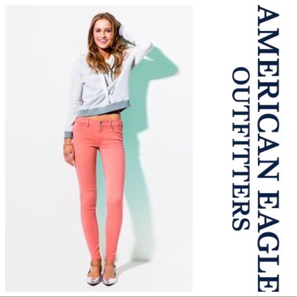 AEO Pink Hi-Rise Jeggings