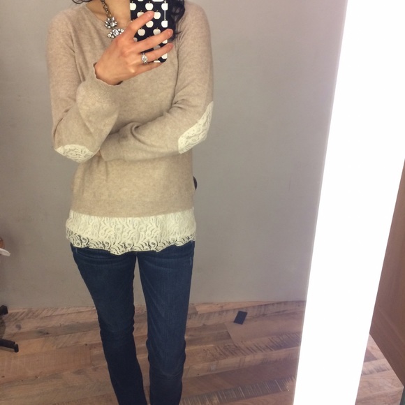 Laced soft beige sweater - Picture 2 of 3