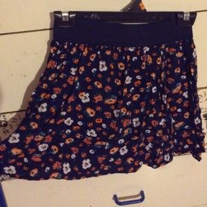 Forever 21 Navy Flower Skirt