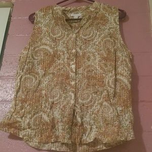 Charter Club Paisley Button Up Tank