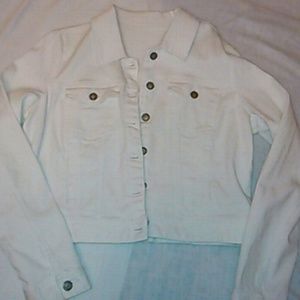 Basic whitr denim crop jacket
