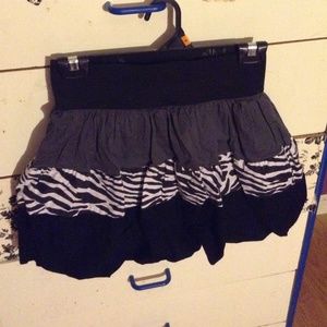 Black Gray Zebra Print Skirt