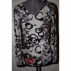 Ed Hardy Christian Audigier life & honor sweater