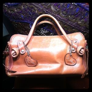Pink Leather Rina Rich Handbag