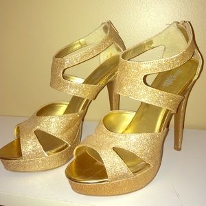 Charolette Russe gold pumps size 8