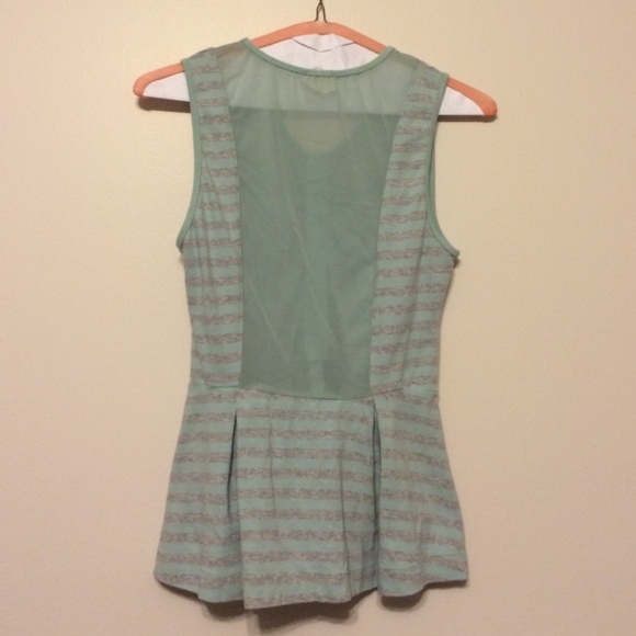 Mint Peplum Shirt - Picture 2 of 2