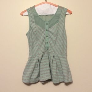 Mint Peplum Shirt