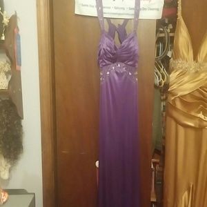 Purple and silver sequin formal dress