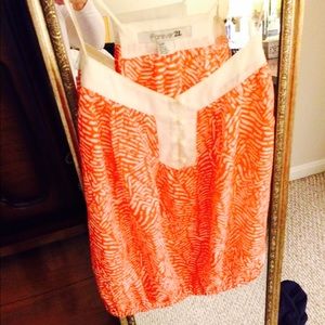 F21 orange and white tank