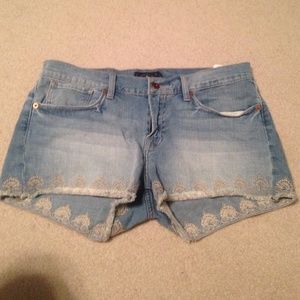 Lucky Brand denim shorts white cute design size 8