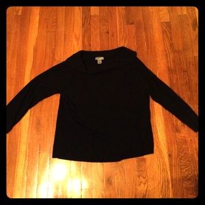 Soft, black boat neck sweater
