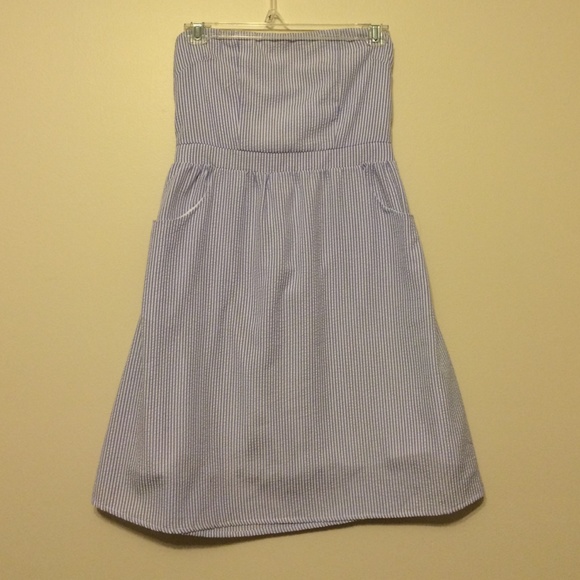 Blue and White Pinstripe Dress - Picture 1 of 1