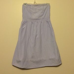 Blue and White Pinstripe Dress