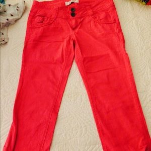Bright pink capris