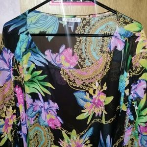 Sheer tropical top