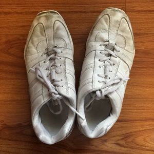 White cheer shoes. Varsity.