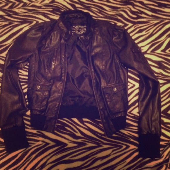 Black faux leather jacket