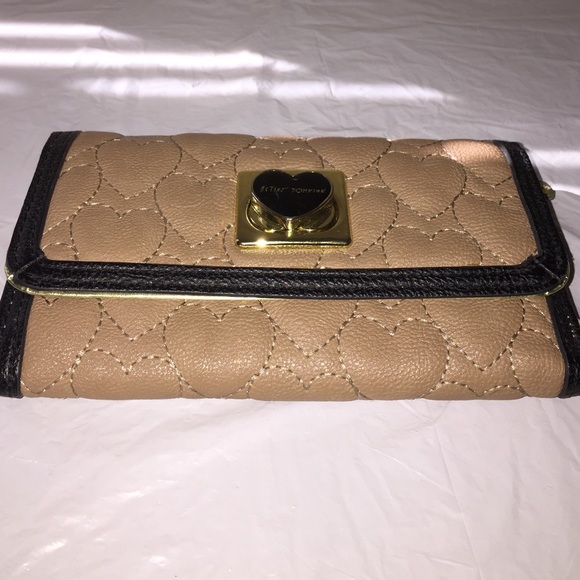 Betsey Johnson Heart Quilted Trifold Wallet