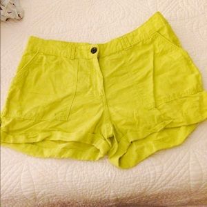 H&M neon yellow shorts