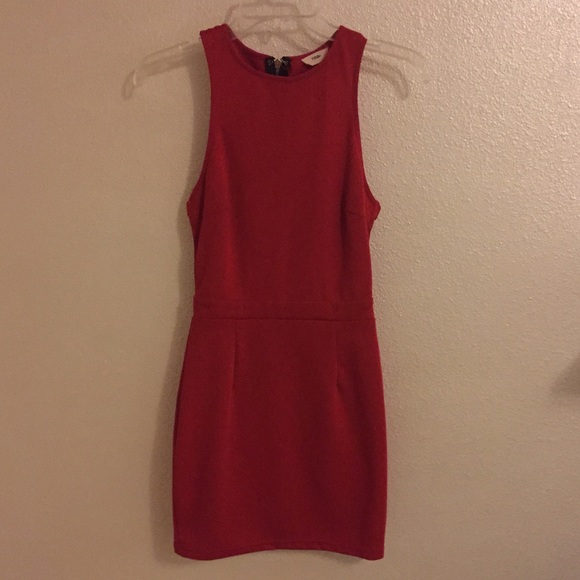 Tobi red open back dress