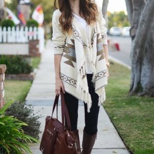 It's HERE ‼️ TRIBAL AZTEC FRINGE OPEN CARDIGAN