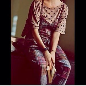Free People Patchwork Flannel Hungarees