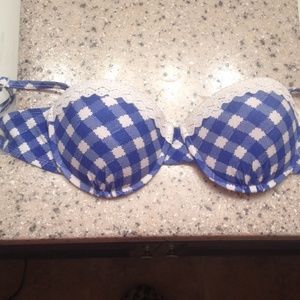 Lace blue and white bandeau