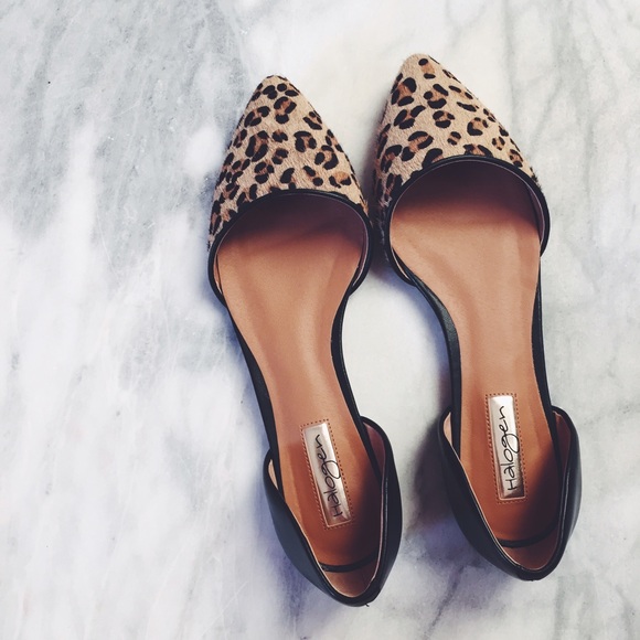 Halogen Shoes - NWOT Leopard Calf Hair/Black Leather d'Orsay Flats