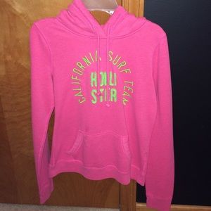 Pink and green Hollister sweat shirt