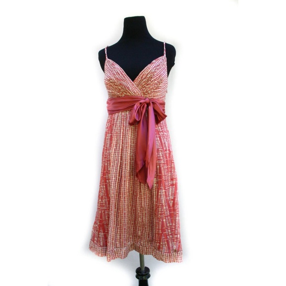 BCBG Dresses & Skirts - 📌SOLD📌 BCBG Coral Silk Empire Waist Dress