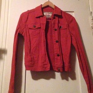 Small orange jean jacket