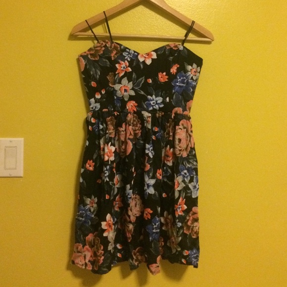 Strapless floral dress