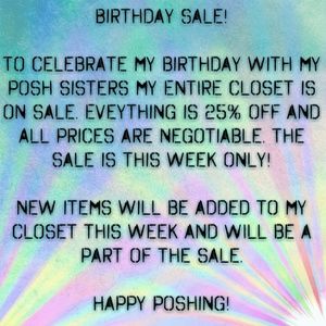 Birthday Sale 4/5/15 to 4/12/15