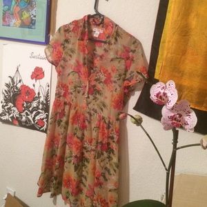 Band of Gypsies Floral half button kawaii dress