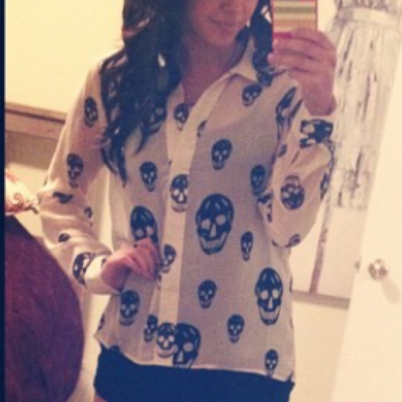 Skull chiffon blouse - Picture 1 of 1