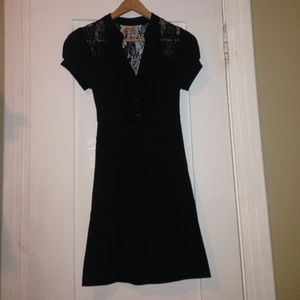 Black button up dress with lacey sleeves