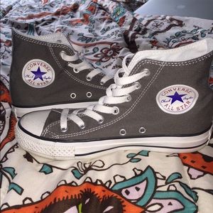 Grey high top converse