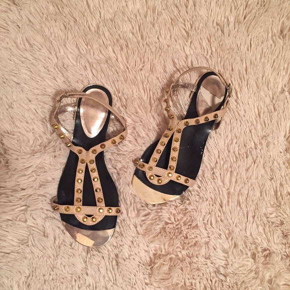 Blush Gold Studded Sandals!