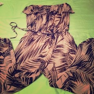 Leaf pattern Jumpsuit