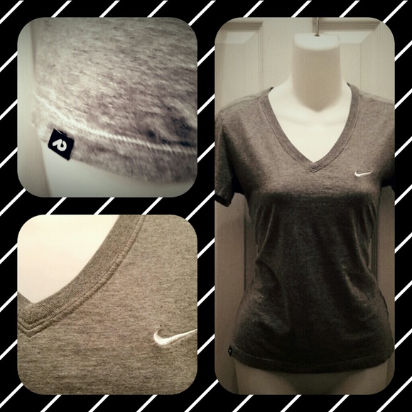 Nike Tops - NIKE. GREY V-NECK.  MEDIUM.
