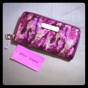 Betsey Johnson camo sequin wallet