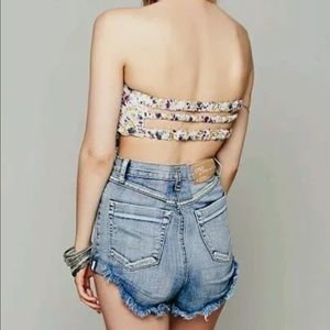 Free People Multicolor Printed Lace Bandeau 
Strap