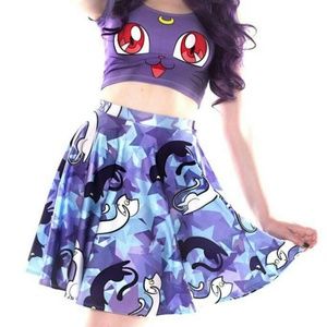 Sailor Moon Luna and Artemis cat skirt