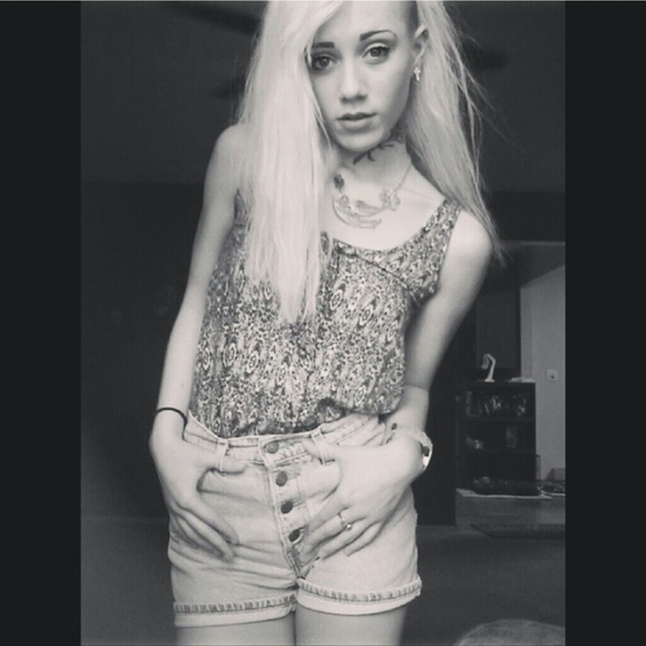 High waisted denim shorts