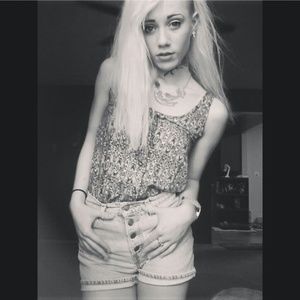 High waisted denim shorts