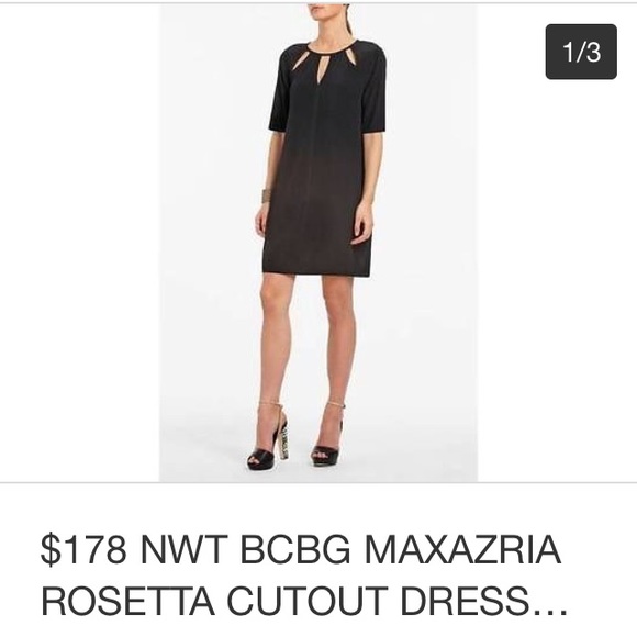 ISO BCBG Maxazaria Black Rosetta Cutout Dress