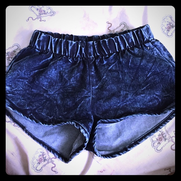 Denim shorts. EXTREMELY SHORT!