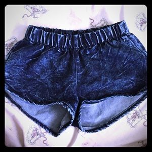 Denim shorts. EXTREMELY SHORT!