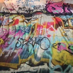Urban Outfitters Large Cloth graffiti Blanket